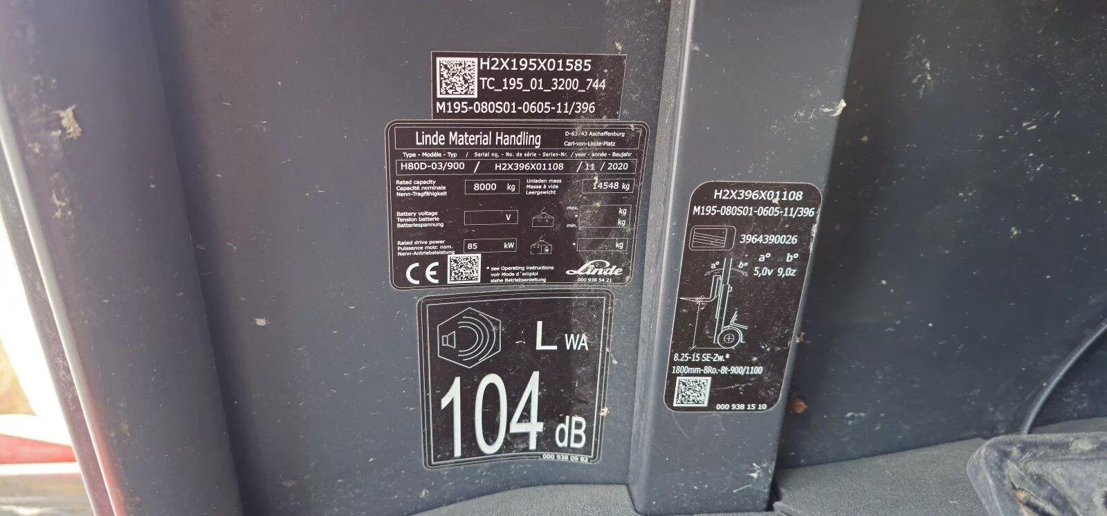 Fahrzeugabbildung Linde H 80D - 03 / 900 / Orig. 8.500 Stunde
