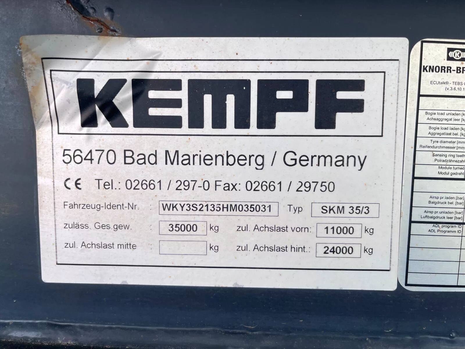 Fahrzeugabbildung Kempf SKM 35/3 / Stahl - Kipper