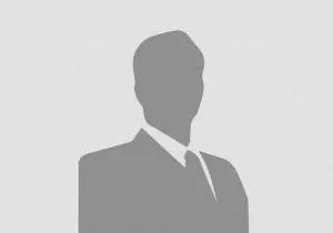 Graue Silhouette einer Person in Anzug und Krawatte auf schlichtem hellem Hintergrund.