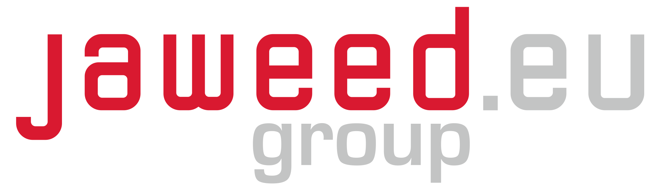 Logo mit den Worten „jaweed.eu“ in Rot und „group“ in grauen Kleinbuchstaben auf weißem Hintergrund.